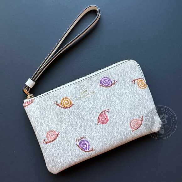 Coach Handbags - NWT Coach Corner Zip Wristlet With Snail Print - Style No. CA790